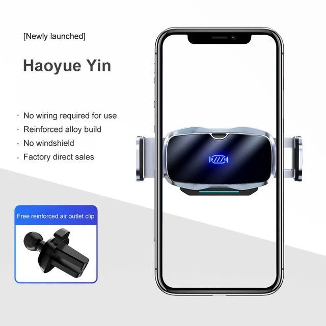 D7 Electric Phone Holder Mini Metal Automatic Locking Air Vent Phone Bracket For Car