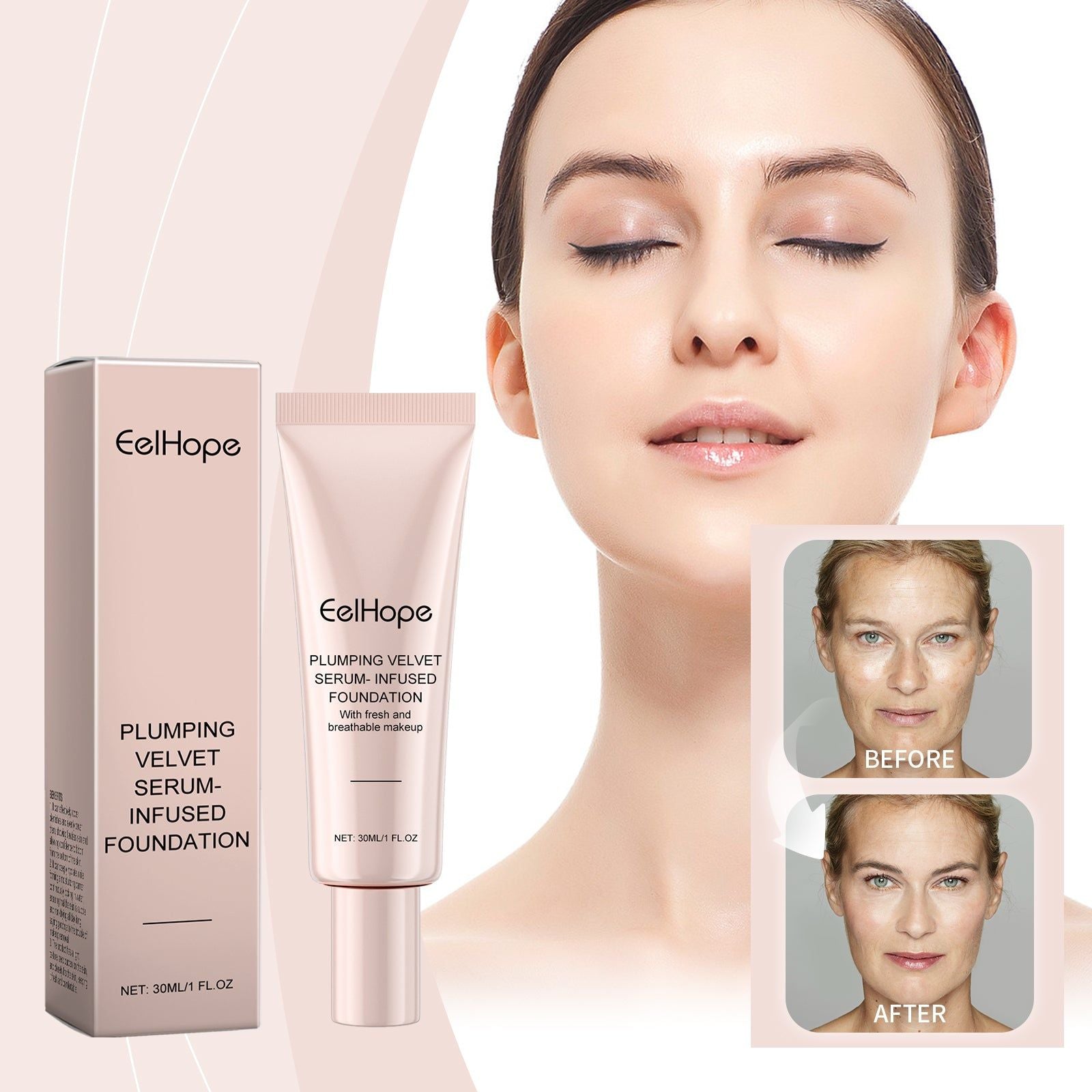 Concealer Liquid Foundation, Hydrating, Natural Finish, Long-lasting, Skin Care ,30ml