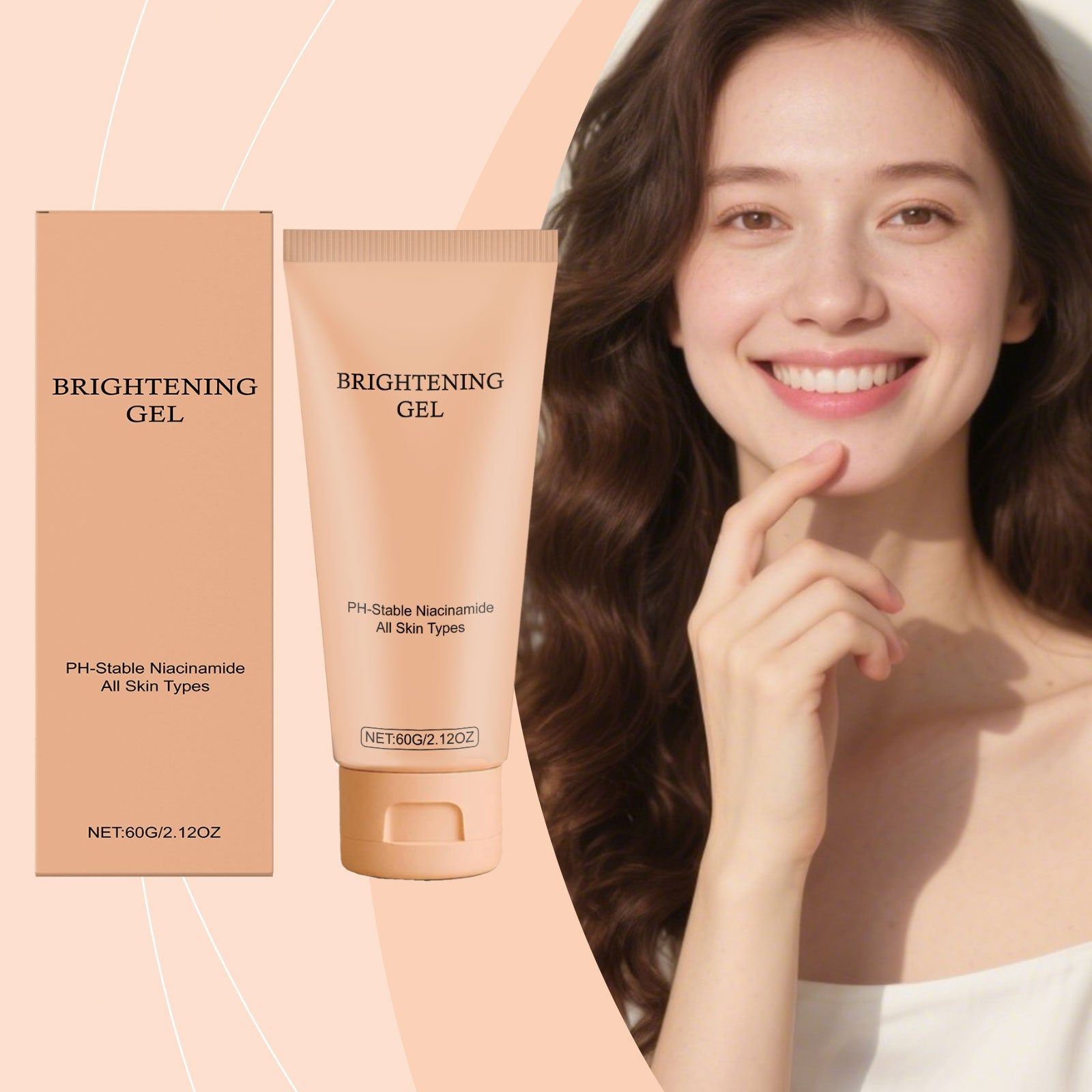 Brightening Gel for Radiant Skin, Deep Nourishment, Lighten Skin Tone, Moisturizing ,60g