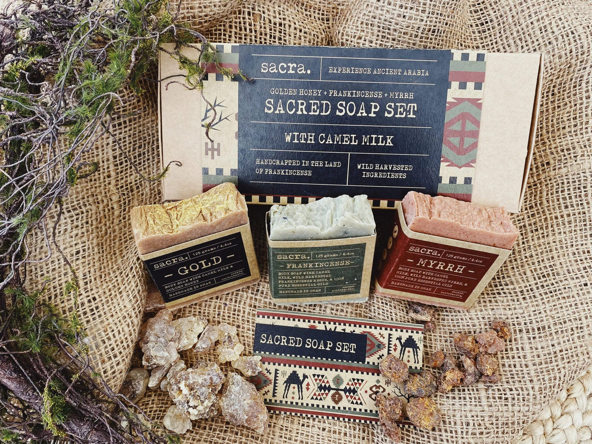 3 Piece Sacred Soap Gift Set – Gold, Frankincense &amp; Myrrh