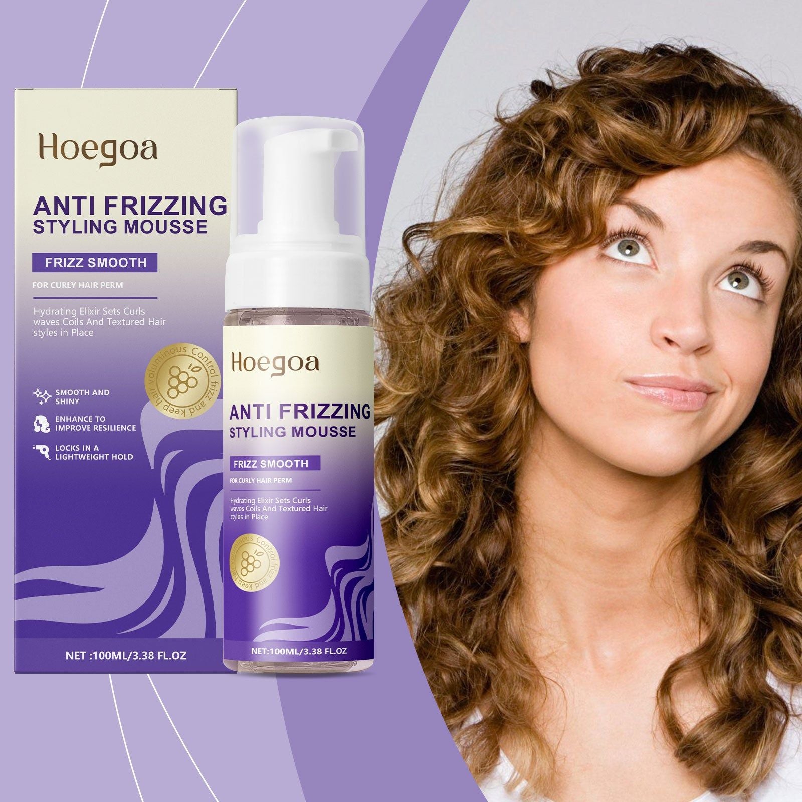 Curling Mousse for Voluminous, Shiny, Healthy Hair, Hair Styling, Easy to Use ,100ml