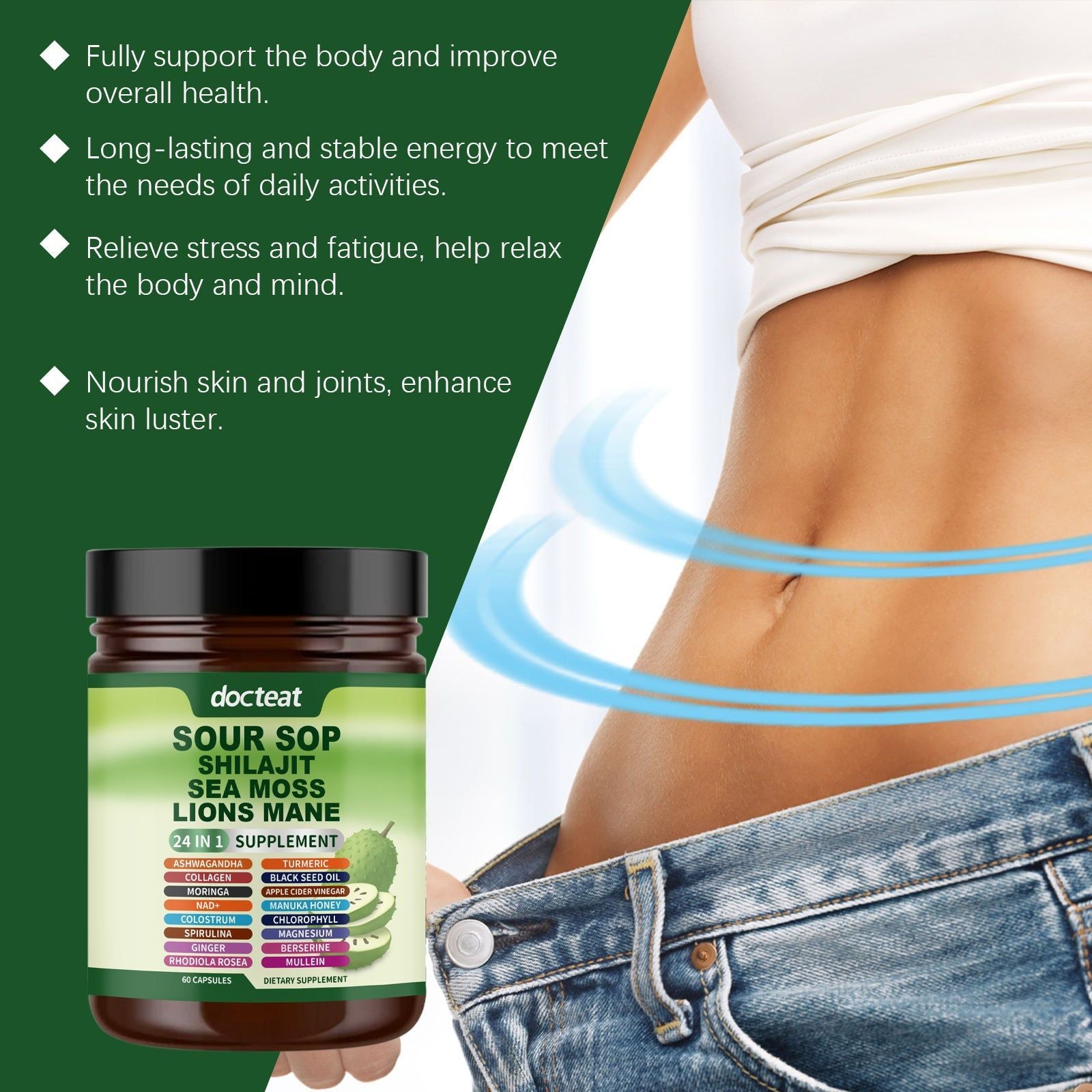 Boost Your Body Care with 24-in-1 Spiny Fruit Capsules, Improve Digestion and Vitality ,60pcs