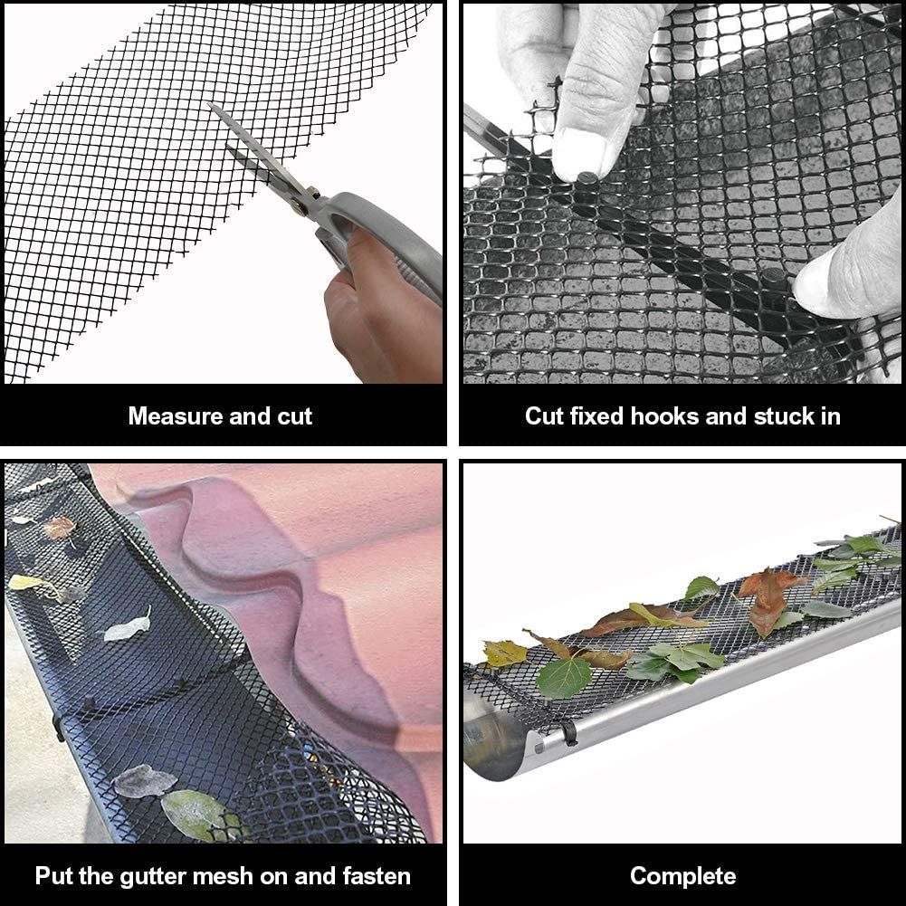 Aluminium Leaf Mesh Gutter Guard Cover Roof Panels Leaf Mesh Roll With 10 Ground Nails