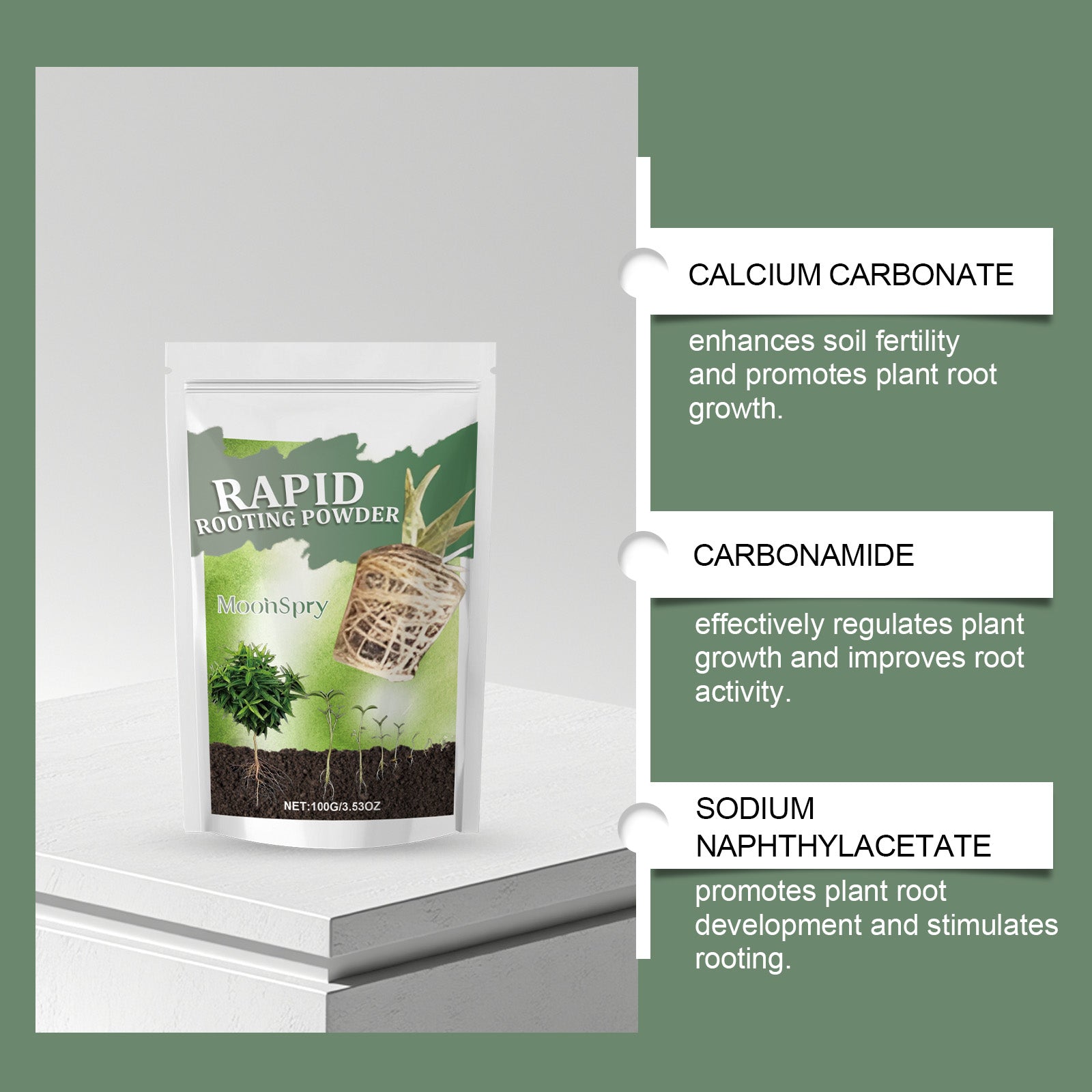 Boost Plant Growth with Root Powder, Organic Soil Nutrient, Root Development, Plant Health ,100g