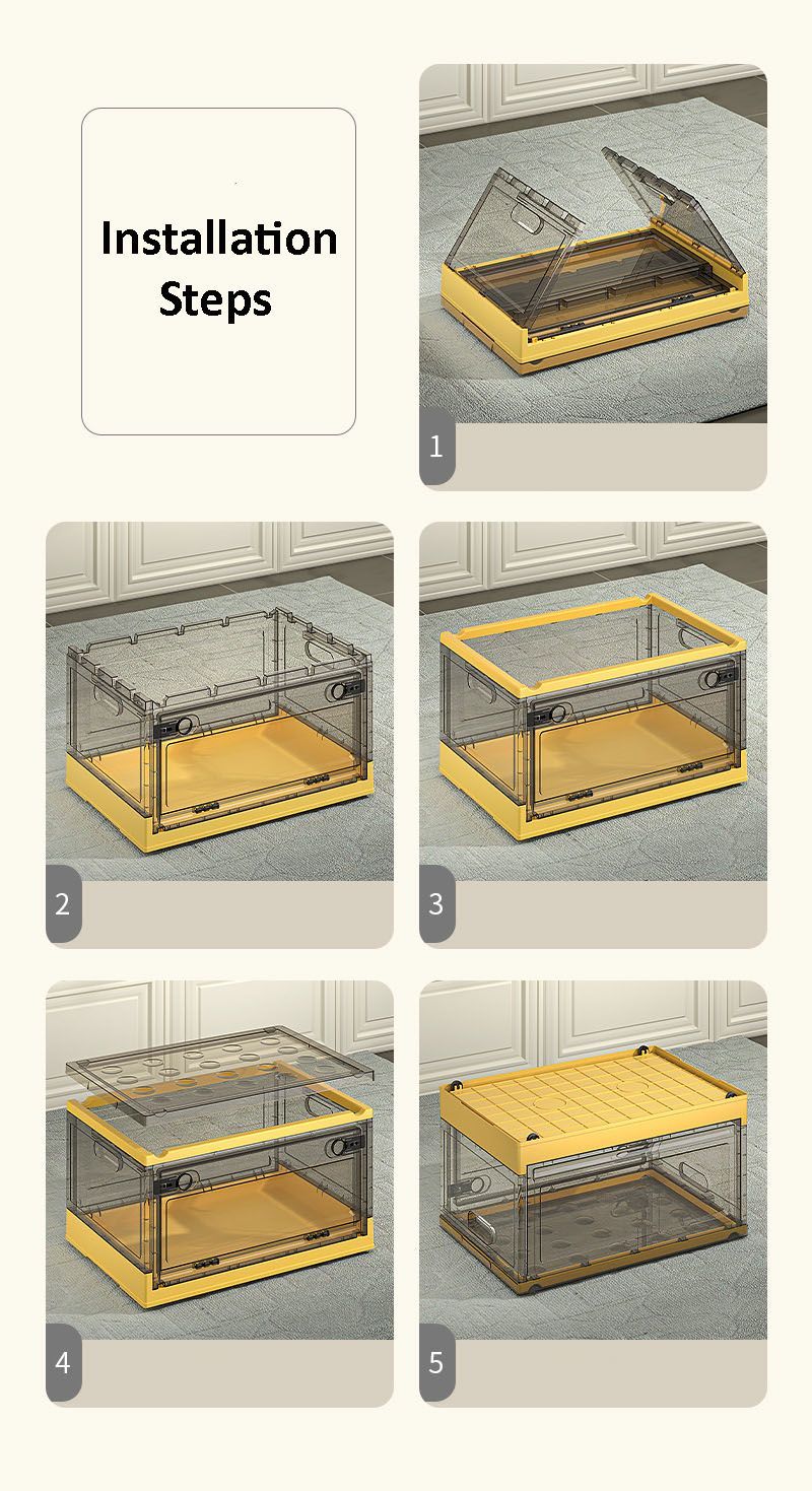 Camping Storage Box Outdoor Foldable Organizer Trunk Transparent Finishing Box