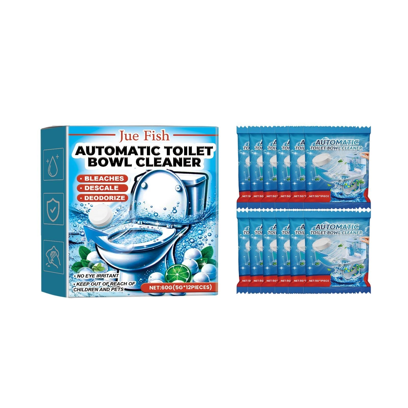 Automatic Toilet Cleaning Effervescent Tablet, Deodorizer, Germ Killer, Freshness ,60g