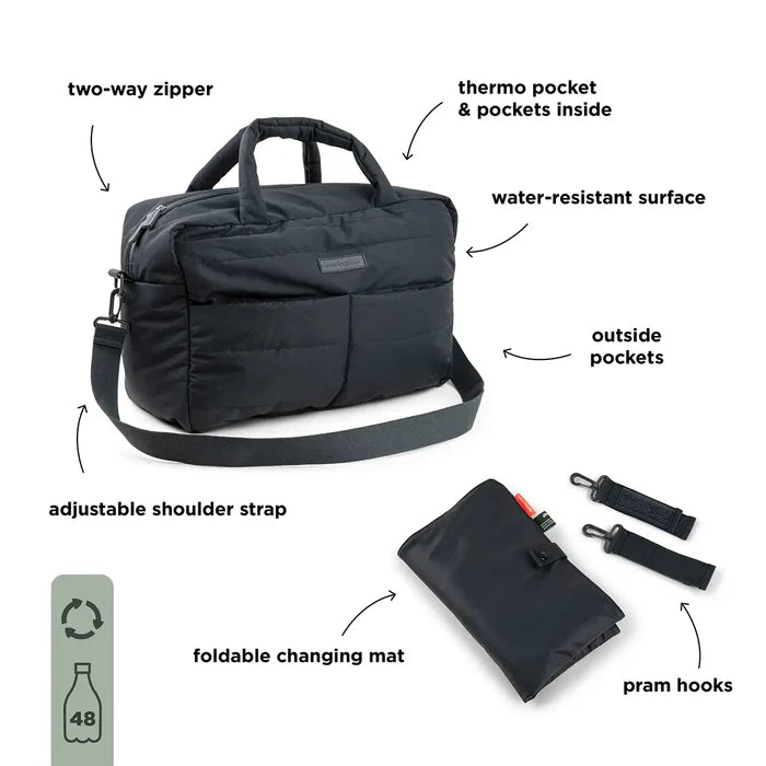 Done By Deer Quilted Changing Bag Black