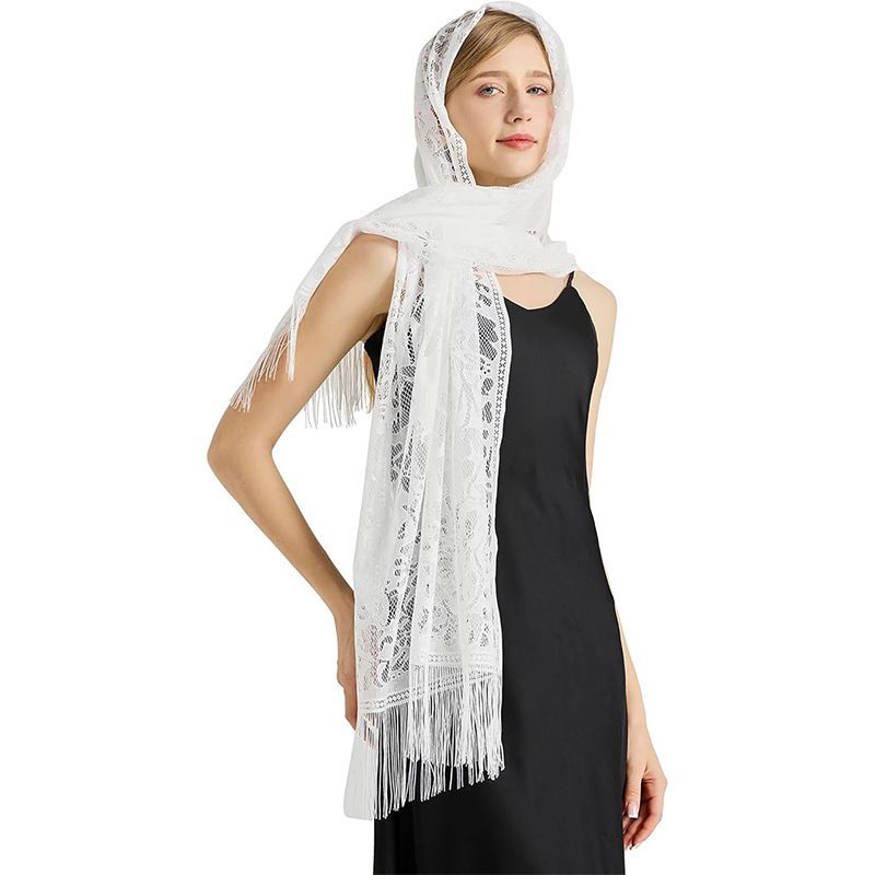 Black Lace Shawl Wrap for Women Bridal Wedding Evening Dress