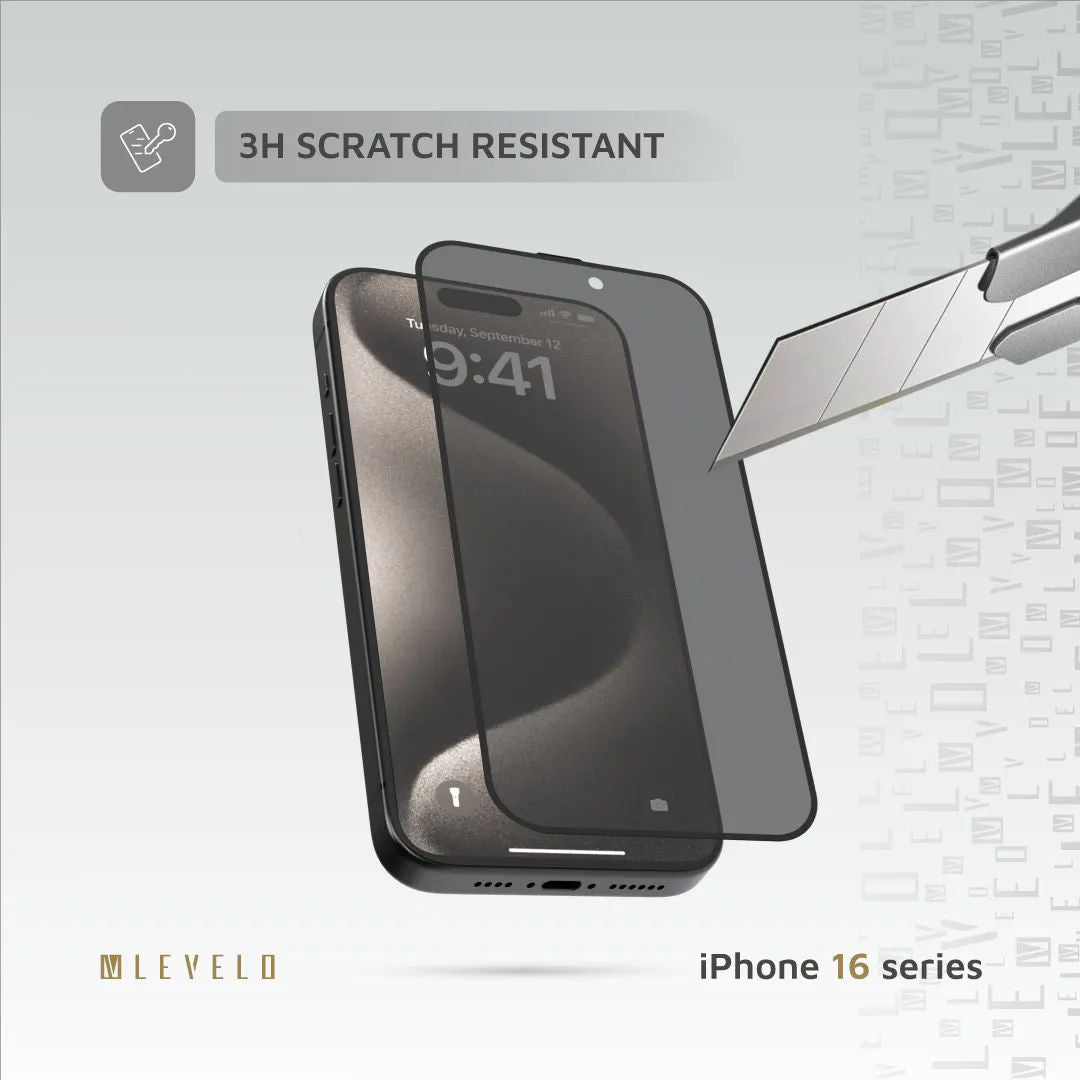 Levelo 3D Resin Glue High Silicone Aluminum Glass Screen Protector for iPhone 16 Series, Auto-Exhaust