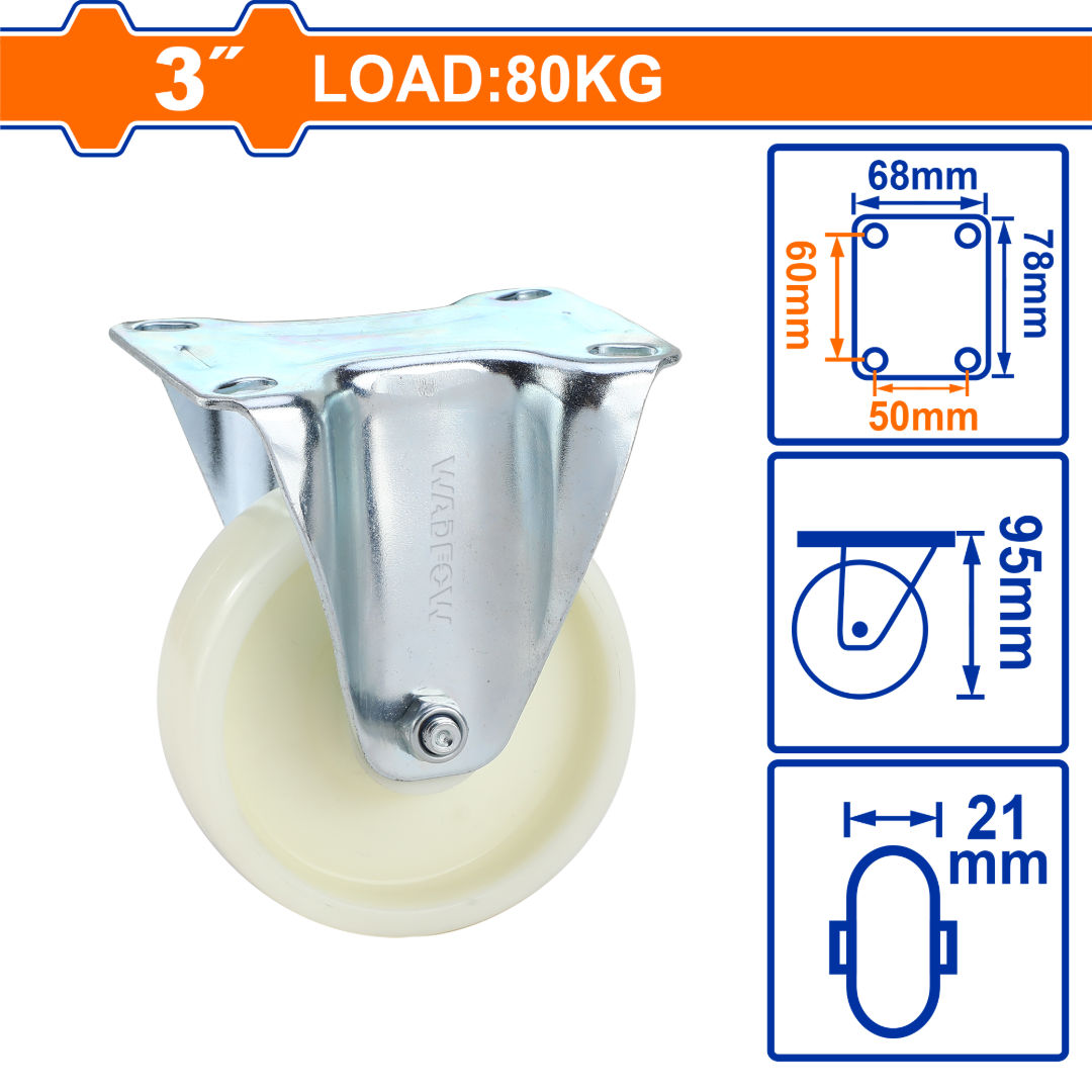 WADFOW PP Caster Wheels, Rigid & Swivel Series, Light & Heavy Duty
