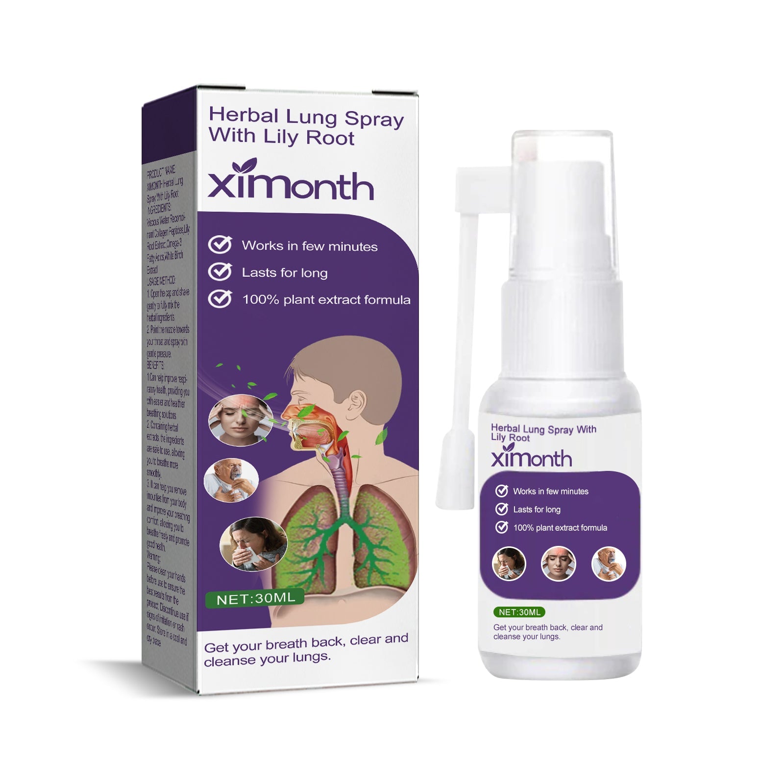 Body Care Spray for Phlegm Relief, Throat & Nasal Congestion, Natural Breath Freshener ,30ml