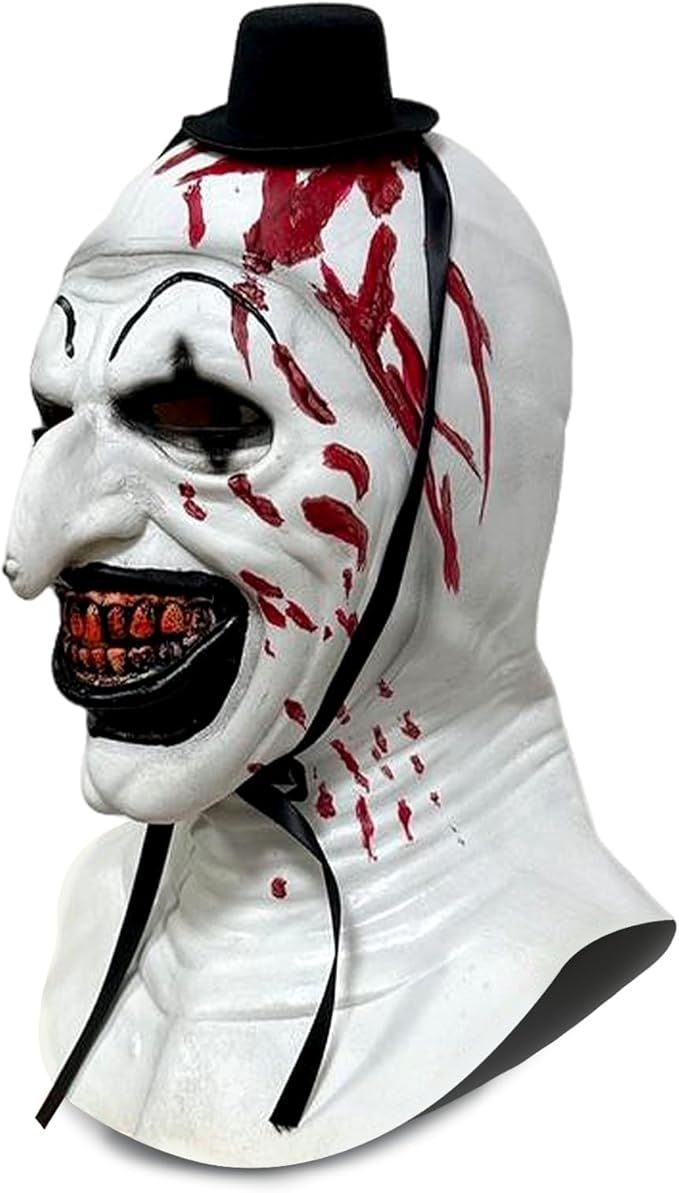 Horror Clown Mask Full Halloween Terrifier Head Bloody Mask for Masquerade Cosplay Party