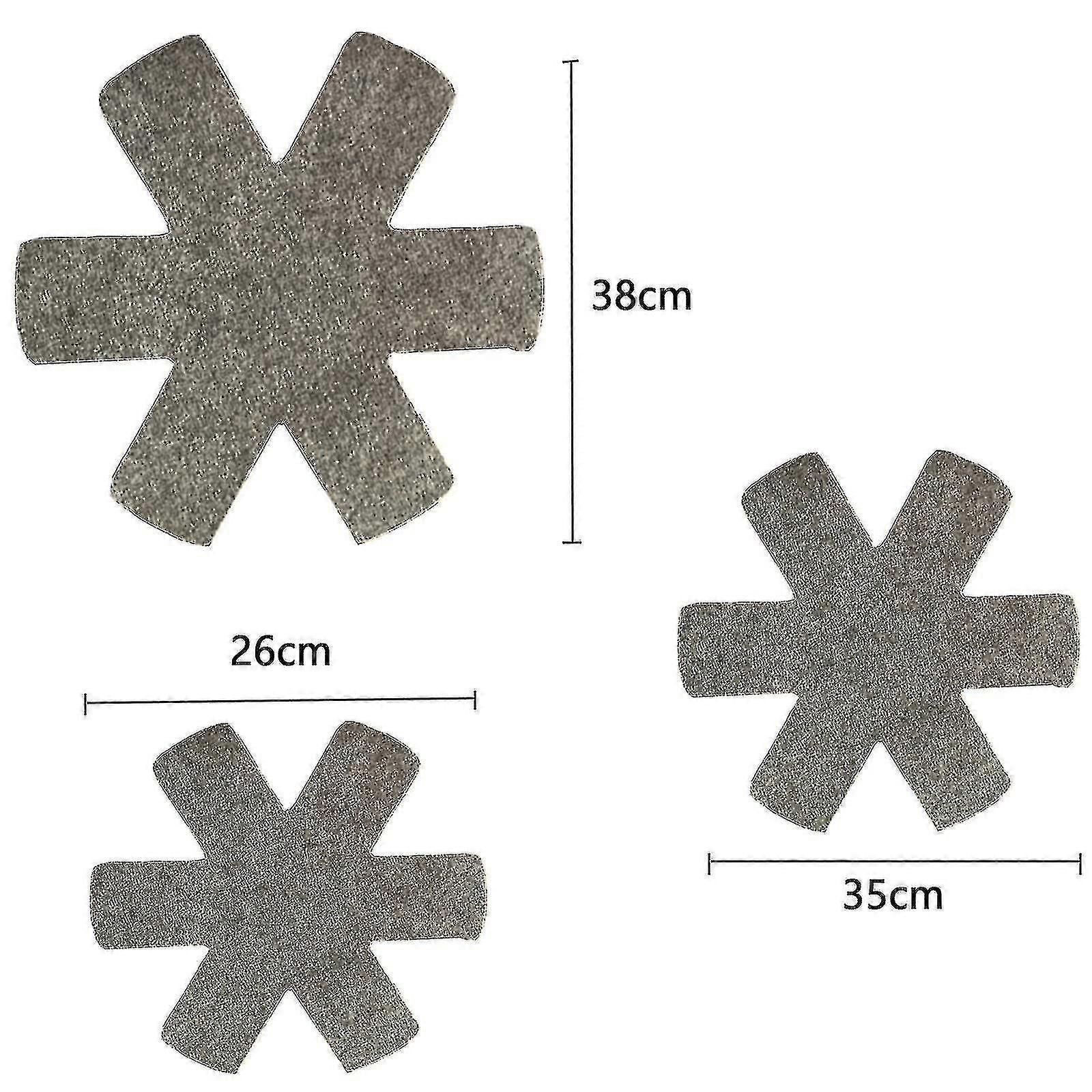 12 Pcs Felt Pot Pad Pan Protection Mat Stackable Sets Pots And Pans Dividers With 3 Sizes-38cm, 35cm, 26cm