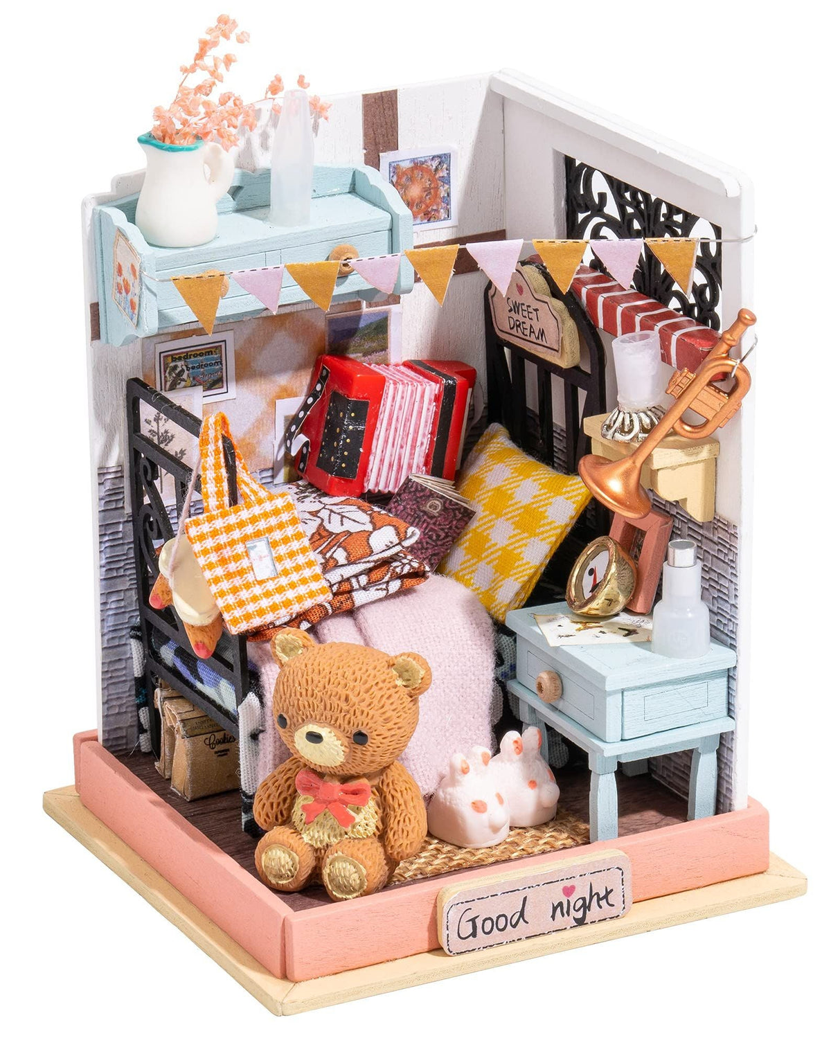 DIY Dollhouse Miniature Kit Mini House Assembly Toy Puzzle Wooden Craft Gifts