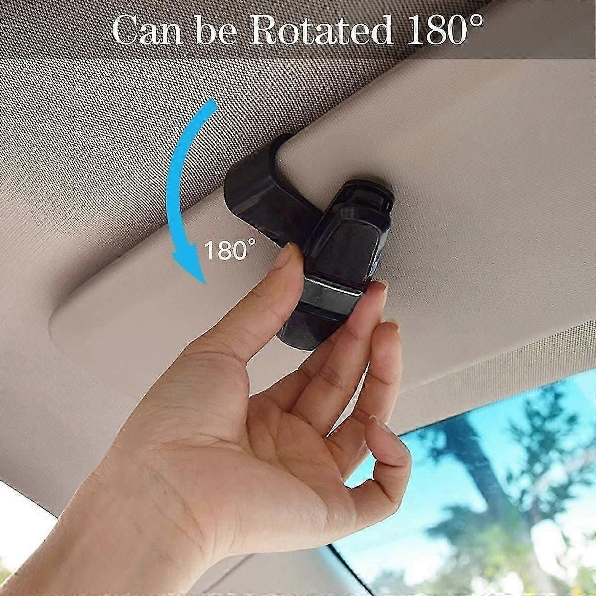 2 Pieces Glasses Holders, Car Glasses Holder, Double Ended Clip, With 180 Degree Rotation For Car Sun Visor