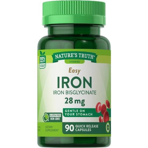 Nature's Truth Easy Iron Bisglycinate 28mg (90 Capsules)