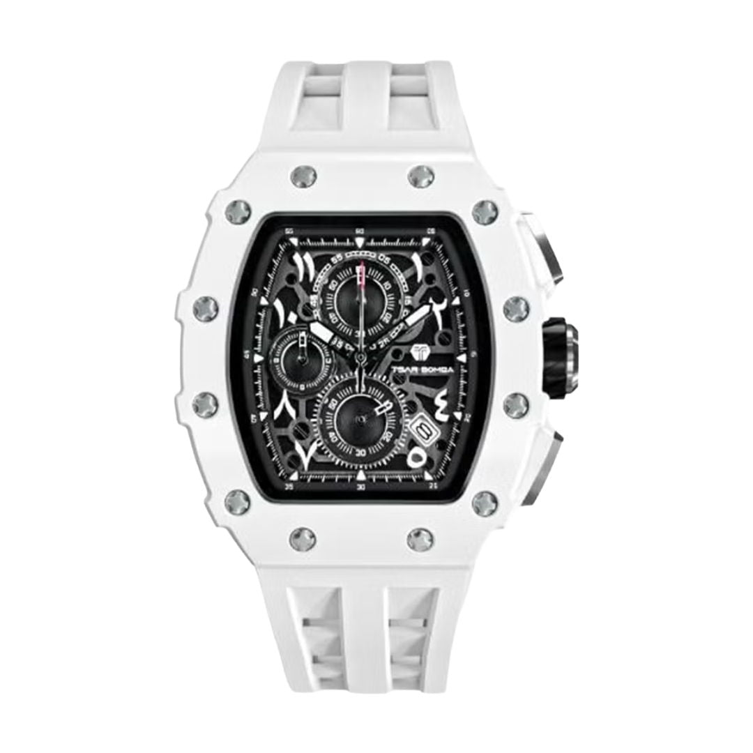 TSAR Bomba Men's White Case White Silicon Bio-Ceramic Quartz Watch