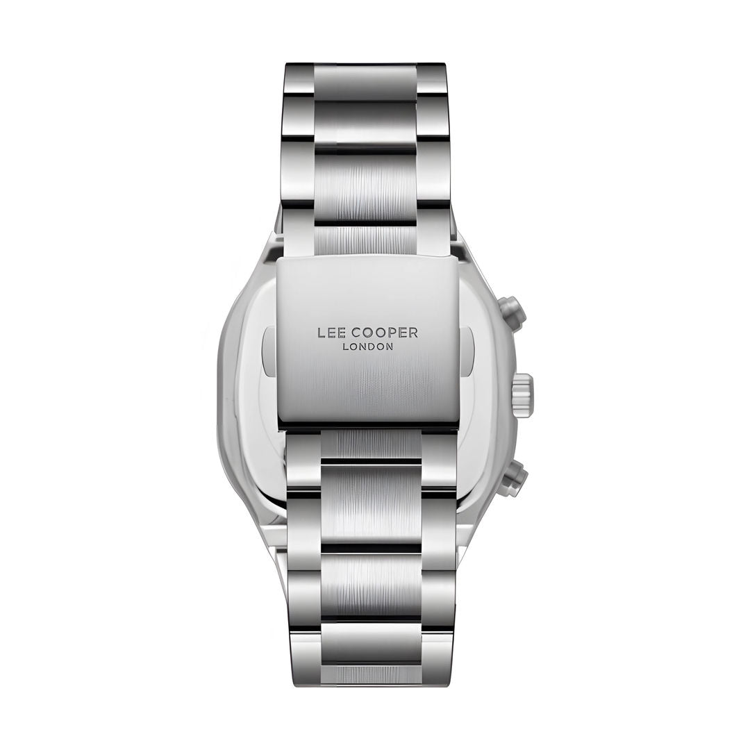 Lee Cooper Men's Multifunction Silver Case Silver Metal Band Watch, LC08169.330