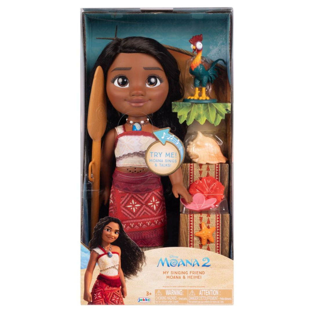 Disney Moana 2 My Singing Friend Moana Doll & Heihei Figure Playset