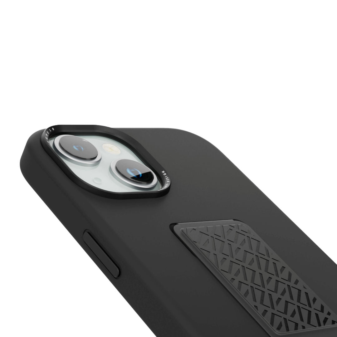 Levelo Morphix Silicone Case With Leather Grip For iPhone, 15 Series