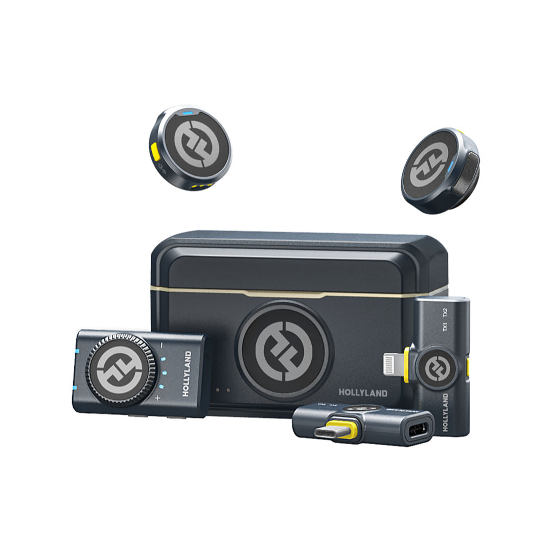 Hollyland Lark M2 DUO All-in-one Button Wireless Lavalier Microphone System with Dual Transmitter Kit