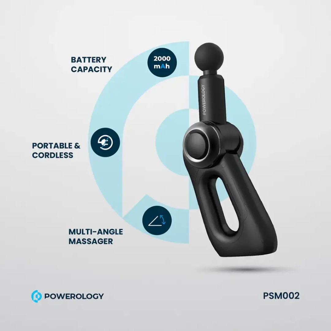 Powerology Full-Body Massage Gun, Black