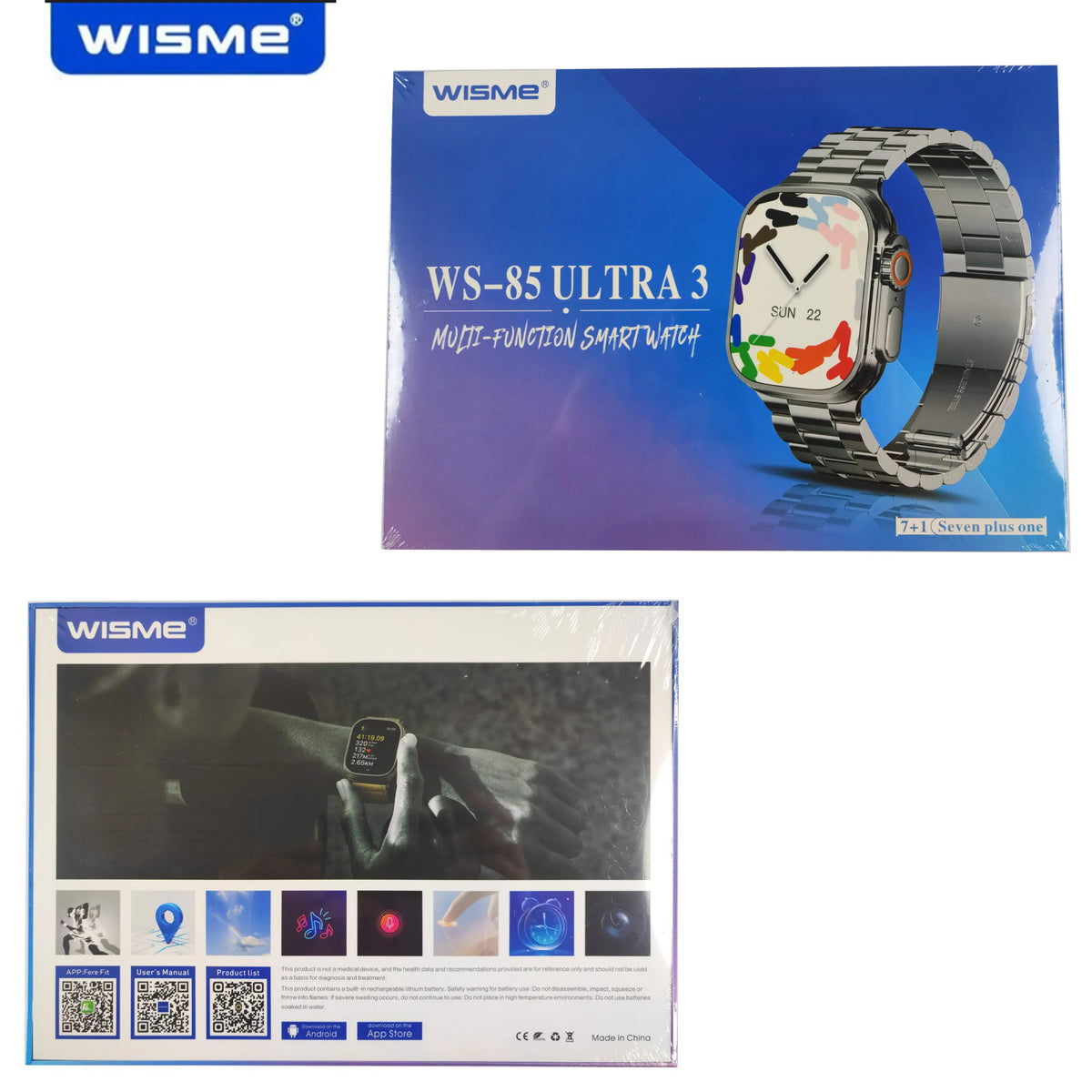 WISME X85 Ultra 3 Smart Watch with 7 Bands