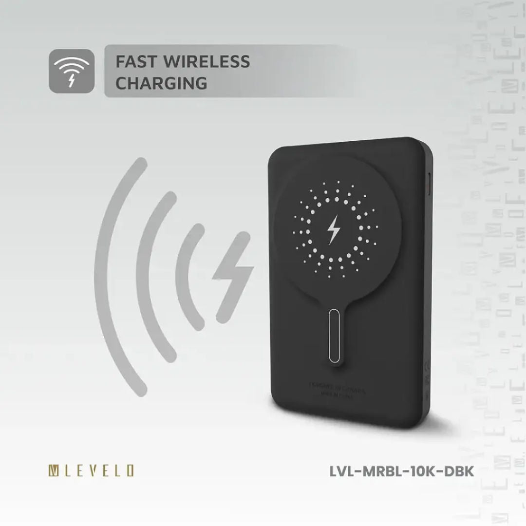 Levelo Marbella MagSafe Leather 10000mAh Power Bank, Fast Wireless Charging