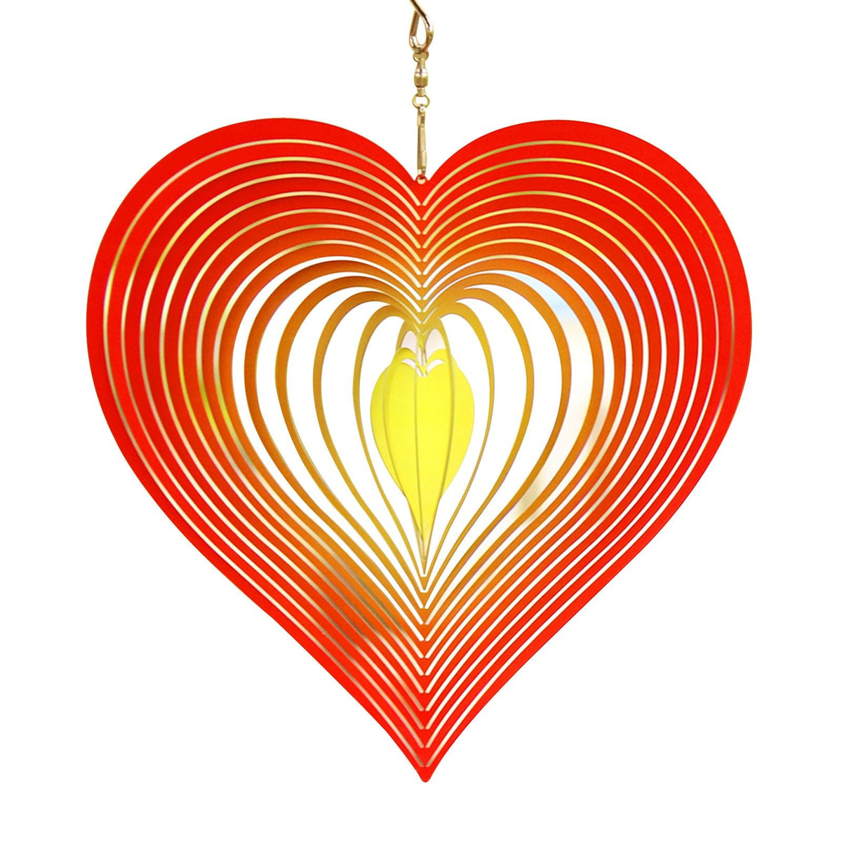 3D Stainless Steel Wind Chimes Heart Shaped Metal Wind Bell Windmills Ornaments
