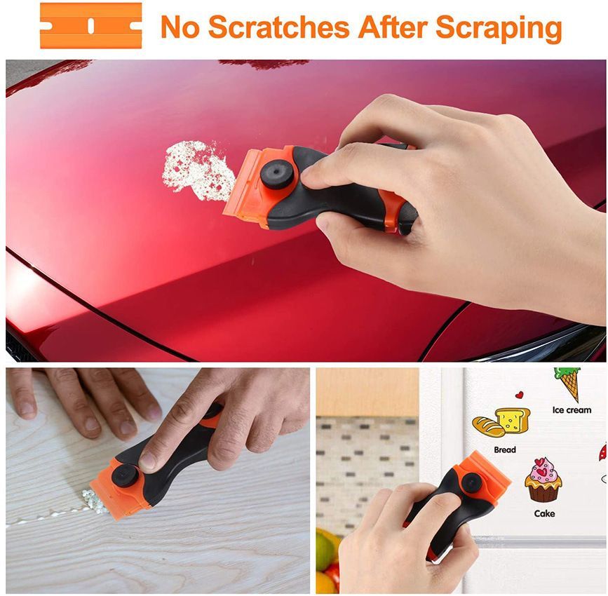 21pcs Set Glass Scraper Double-edged Metal Blade Sticker Remover Window Cleaning Tool