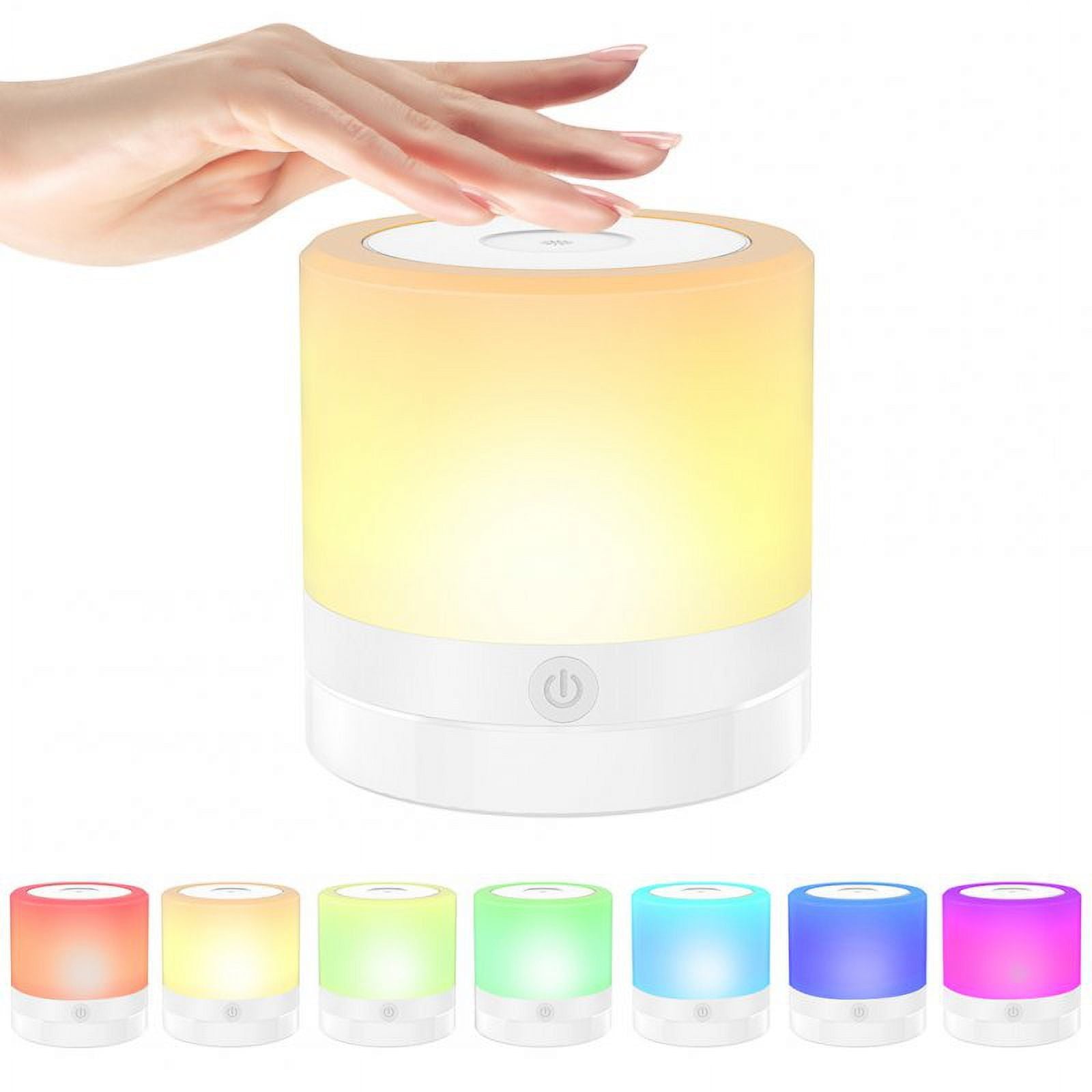 Night Light USB Rechargeable RGB Touch Lamp with 3 Level Dimming 7 Color Modes