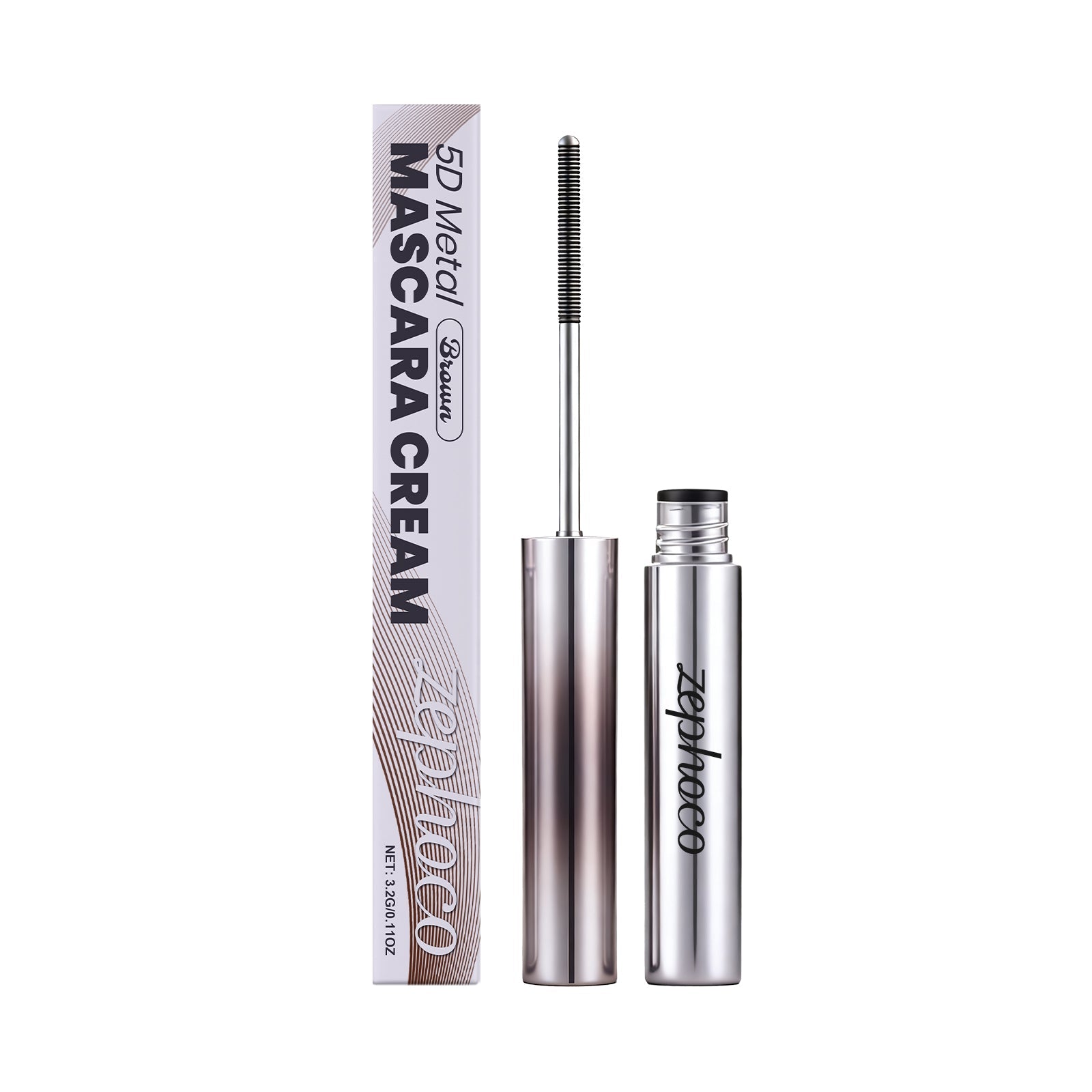 Brown Mascara, Light, Smudge-Proof, Natural Eye Makeup, Voluminous Lashes ,3.2g