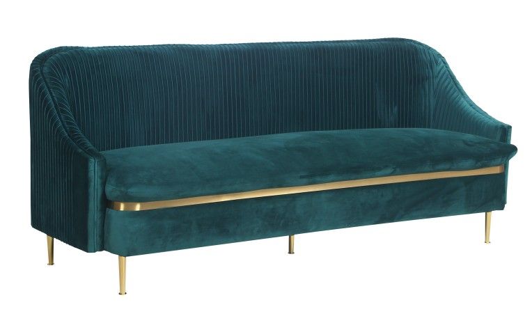 Teal Velvet 3 Seater Sofa #JH781