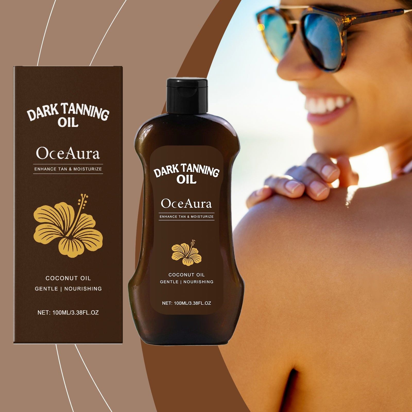 Body Care Darkening Oil, Natural Tan, Moisturizes, Fast Absorption ,100ml