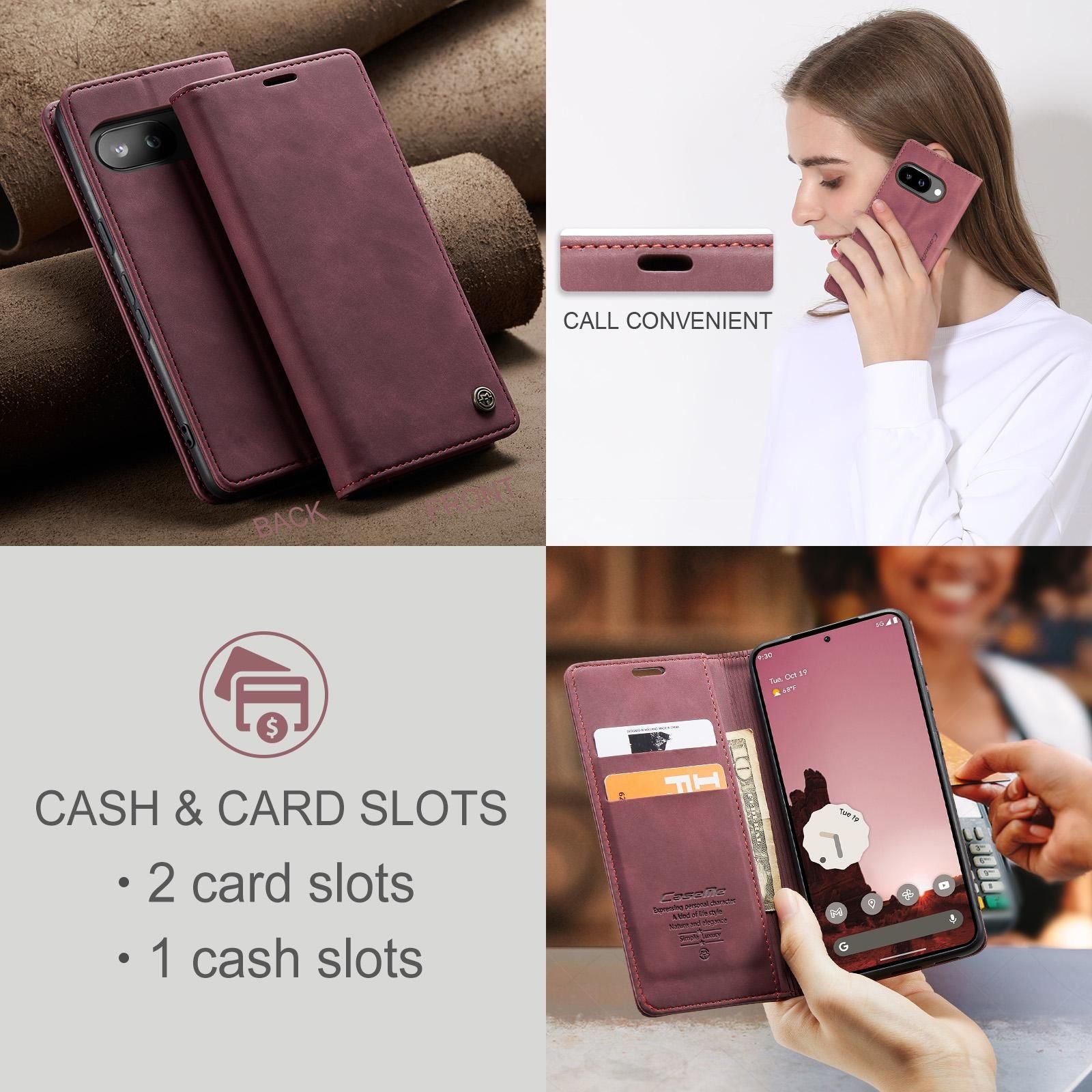 Multifunction Leather Case For Google Pixel 9a