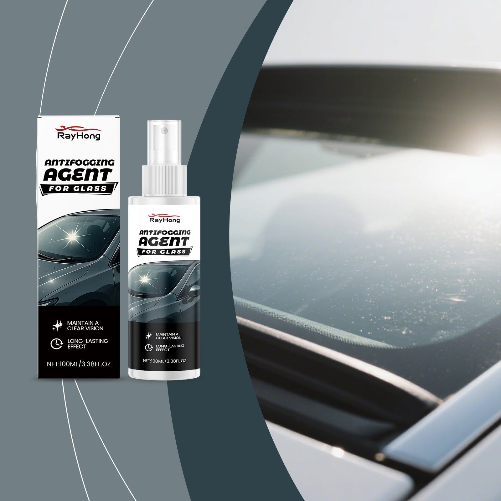 Car Glass Anti-Fog Agent, Water Repellent, Clear Vision, Car Cleaning ,100ml