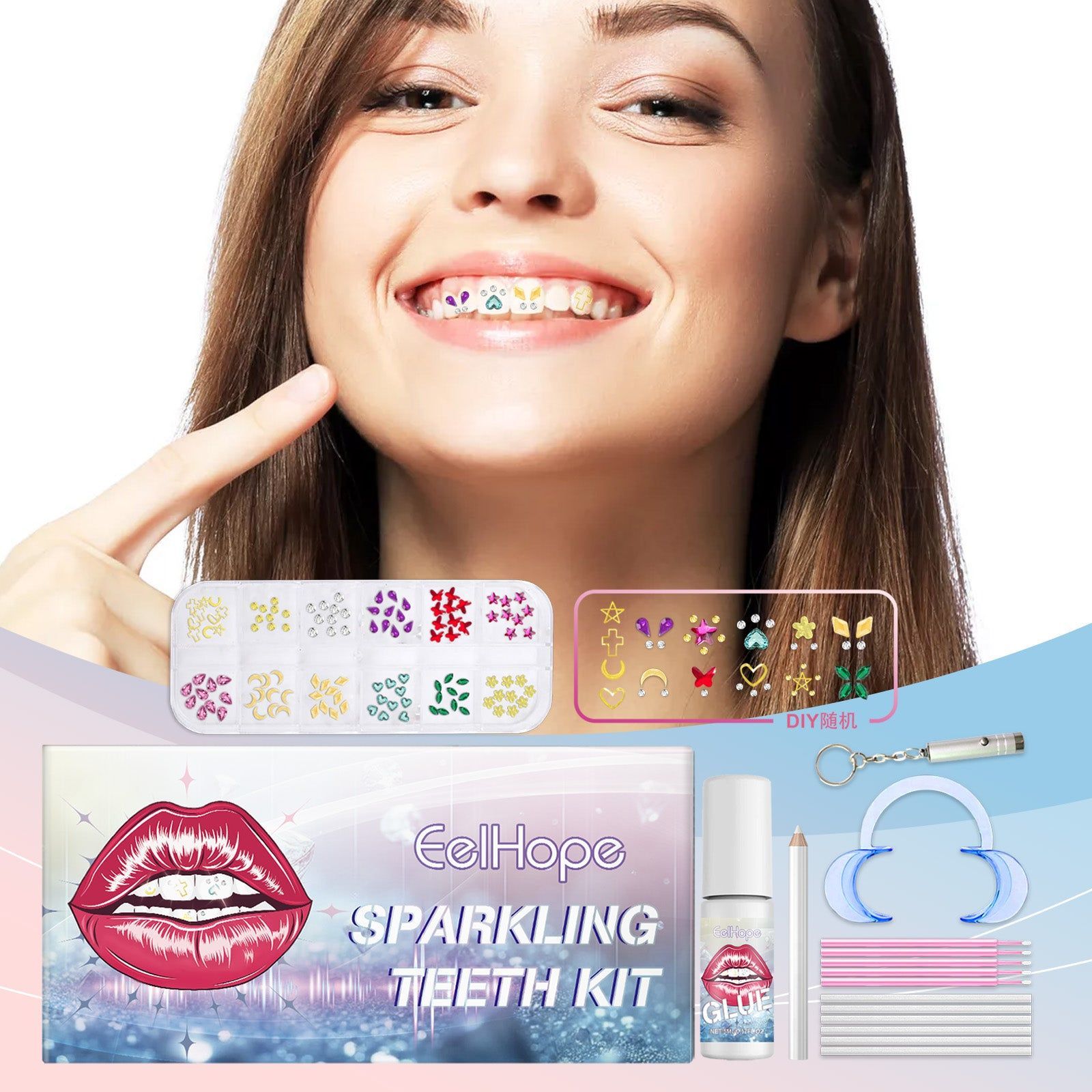 Creative Cosmetic Dentistry Kit, DIY Smile Crystal Drill Set, Fashion Beauty Tooth Decor ,1set