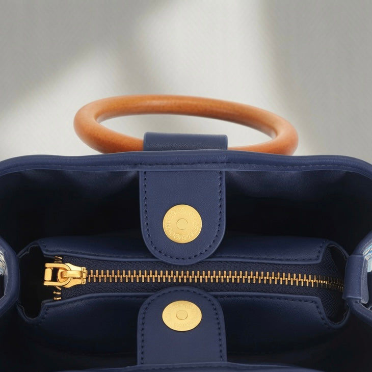 Jamila Designer Golden Harmony Tote, Blue