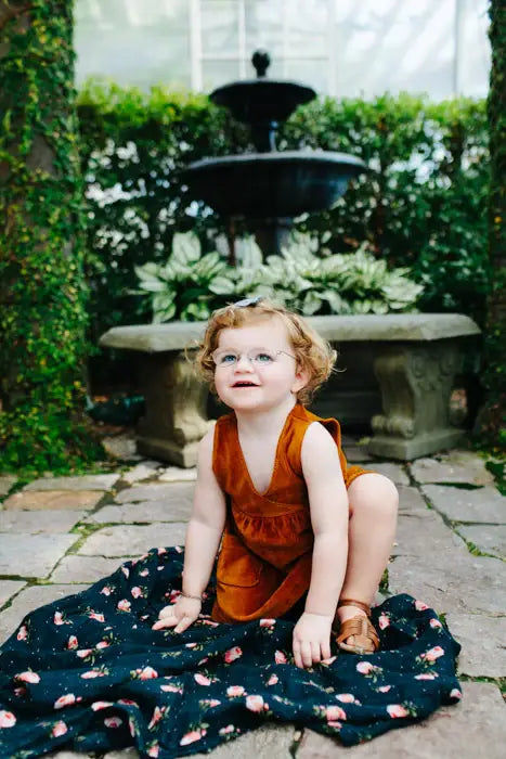 Little Unicorn - Cotton Muslin Swaddle - Midnight Rose