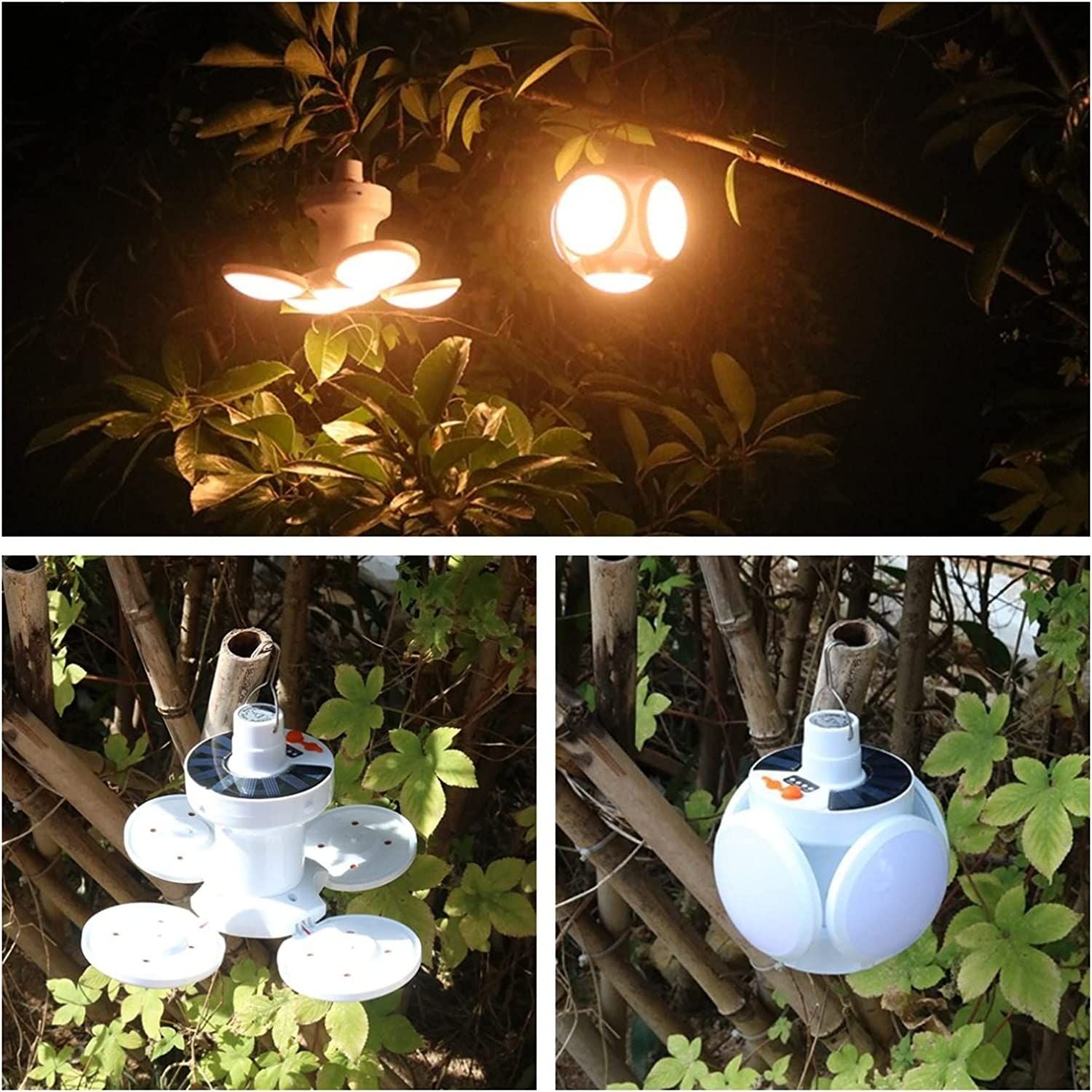 Outdoor Solar Camping Lantern Foldable Rechargeable Remote Control LED Light