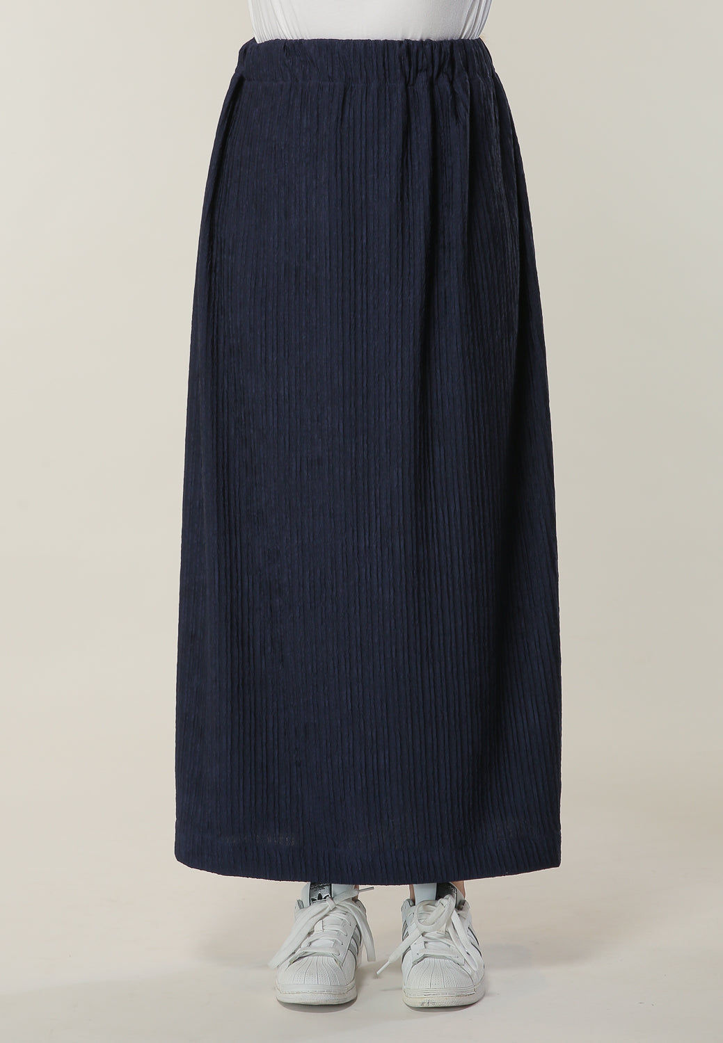 MOiSTREET Navy long Pleated Skirt