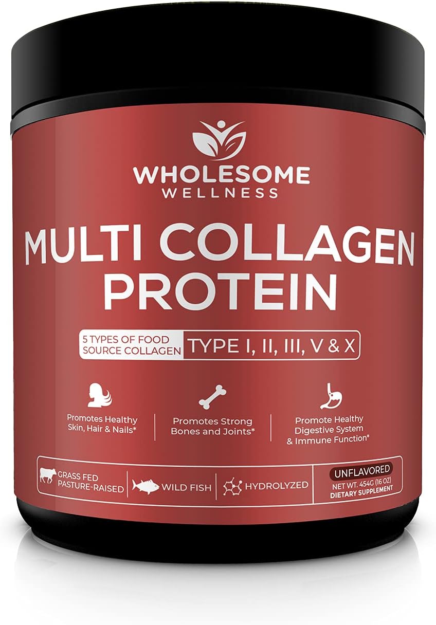 Wholesome Wellness Multi Collagen Peptides Protein Powder Unflavored 454g