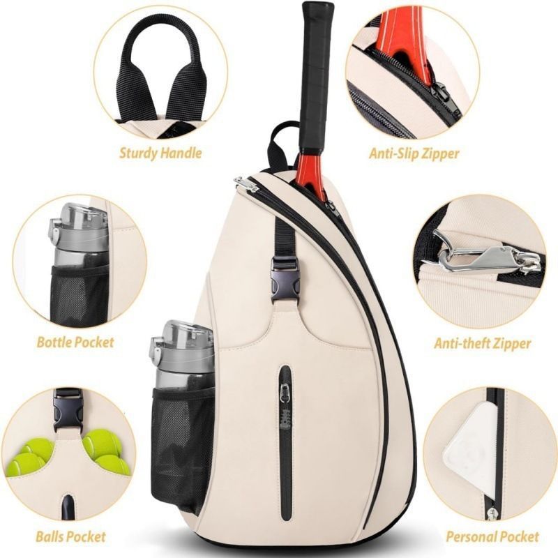Tennis Sling Bag Water Resistant Tennis Crossbody Backpack for Men Women