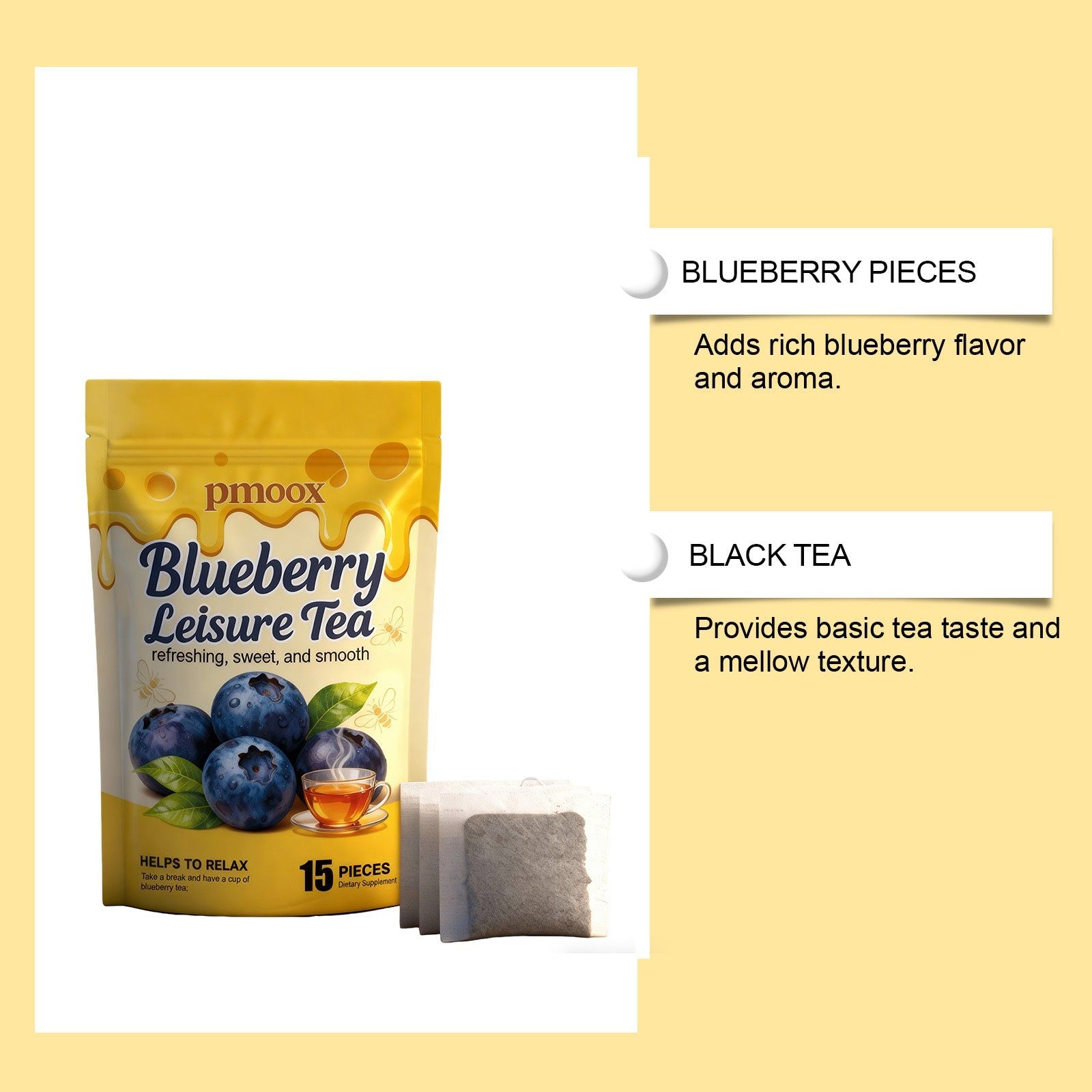 Blueberry Black Tea with Private Label, Oem Customization, Relaxing Body Care ,15pieces