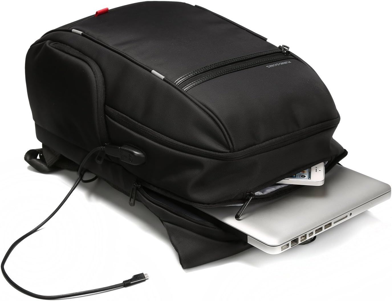 Men Laptop Backpack Water Resistant Anti Theft Business Bag with USB Charging Port