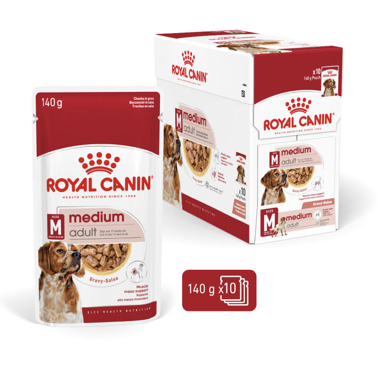Royal Canin Size Health Nutrition Medium Adult (WET FOOD - Pouches) 10 x 140g