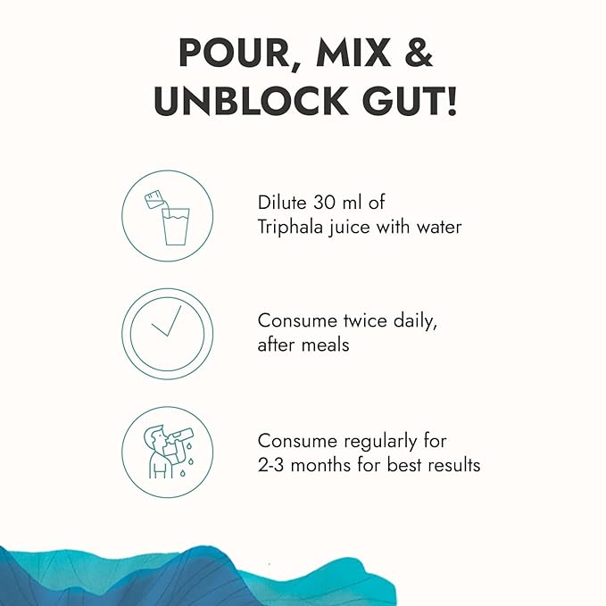 Kapiva Triphala Juice | 100% Ayurvedic | Relieves Constipation & Improves Digestion | No Added Sugar, 1L