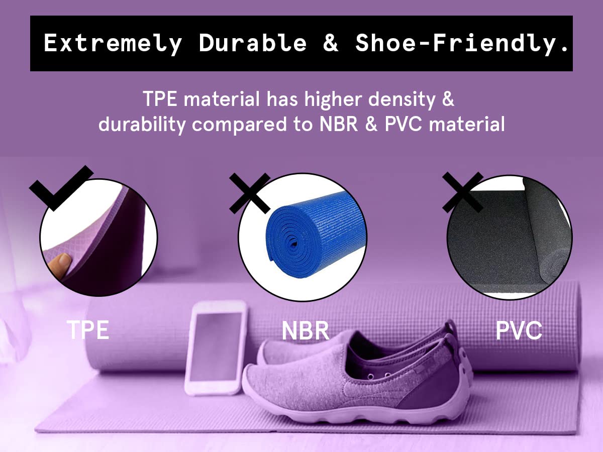 Be Bodywise 6mm Thick TPE Yoga Mat (600 mm x 1800 mm x 6 mm)