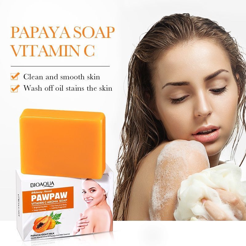 BIOAQUA Papaya Vitamin C Soap Bar for Face & Body -001-BQY71716