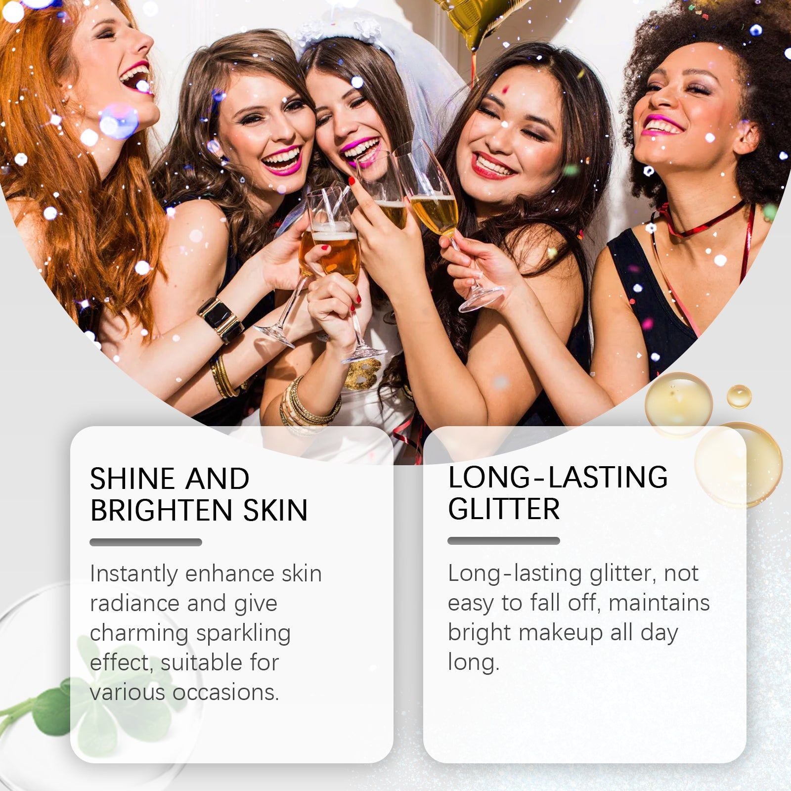 Brightening Glitter Spray, Long-Lasting Stage Makeup, Shiny Hair and Face ,120ml